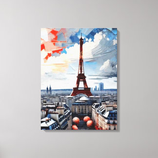Paris Eiffel Toren Palet Tapestry 1 Canvas Afdruk