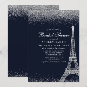 Paris Eiffel Toren Zilveren Bruiloft Feest Kaart