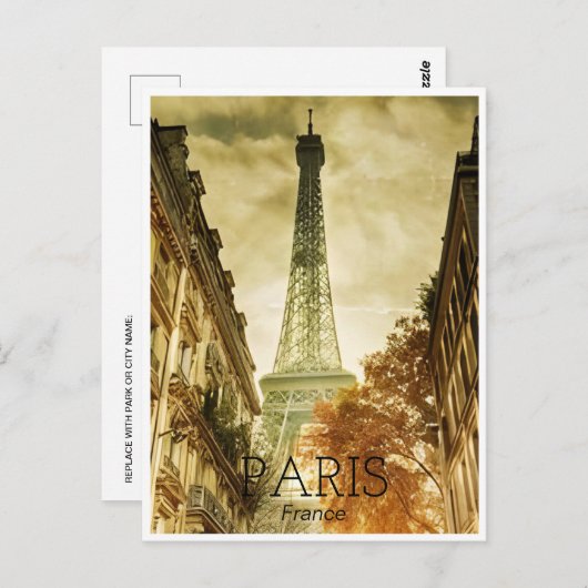  Paris eiffel torenarchitectuur frans Po Briefkaart (Voorkant / Achterkant)