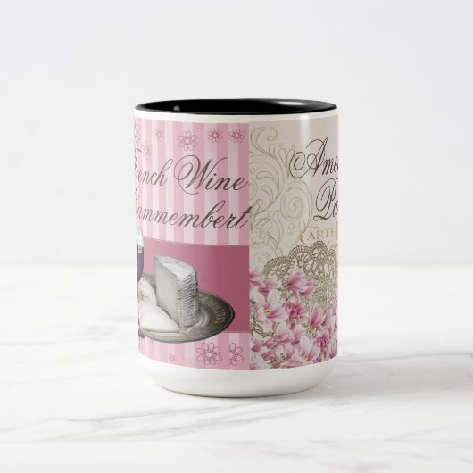 PARIS, EIFFEL TOUR, FRANSE WIJN, CAMMEMBERT TWEEKLEURIGE KOFFIEMOK (Center)