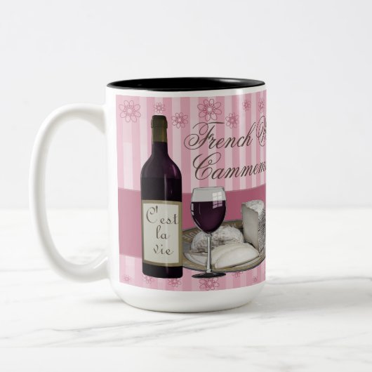 PARIS, EIFFEL TOUR, FRANSE WIJN, CAMMEMBERT TWEEKLEURIGE KOFFIEMOK (Links)