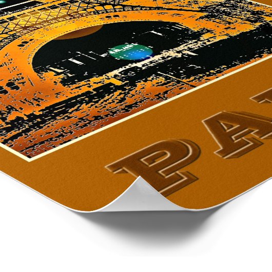 Paris Eiffel Tower - 02 - reisposter Poster (Hoek)