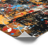 Paris Eiffel Tower Abstract Drip Painting  Poster (Hoek)