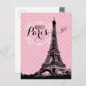 Paris Eiffel Tower Add Name Briefkaart (Voorkant / Achterkant)