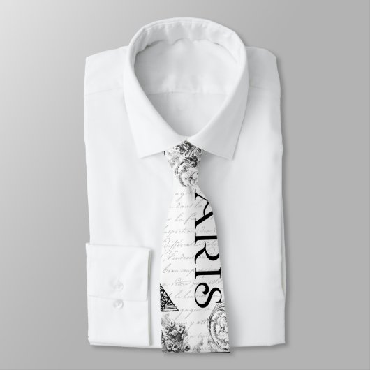 Paris Eiffel Tower and Scroll Stropdas (Gebonden)