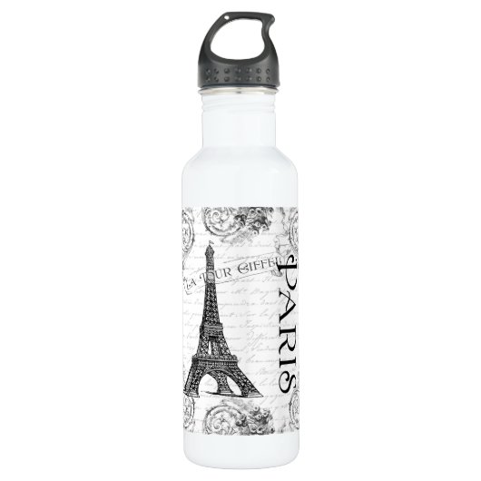 Paris Eiffel Tower and Scroll Waterfles (Voorkant)