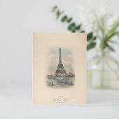 Paris Eiffel Tower antiek foto Briefkaart (Staand voorkant)