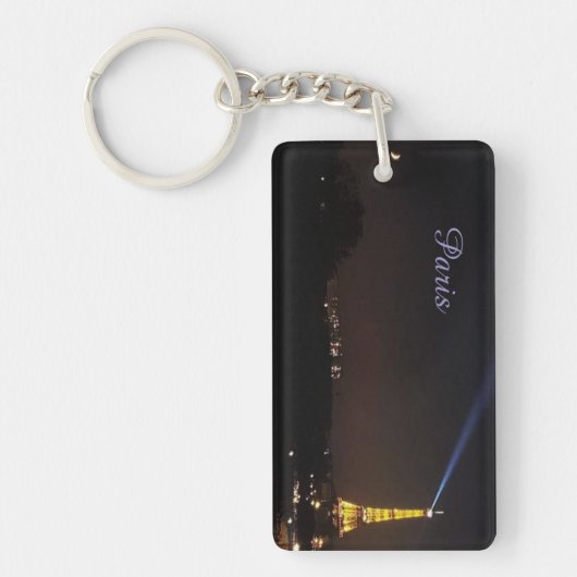 Paris Eiffel Tower at Night Keychain (Voorkant)