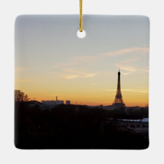 Paris Eiffel Tower at Sunset Christmas Ornament (Achterkant)