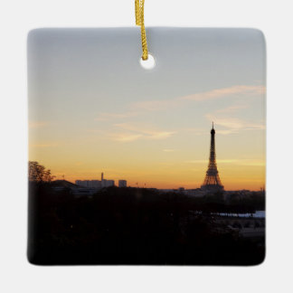 Paris Eiffel Tower at Sunset Christmas Ornament