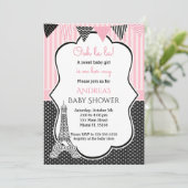 Paris Eiffel Tower Baby Girl Shower Kaart (Staand voorkant)