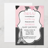 Paris Eiffel Tower Baby Girl Shower Kaart (Voorkant / Achterkant)