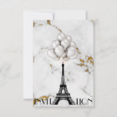 Paris Eiffel Tower Balloons Marmer Gold Kaart (Voorkant)