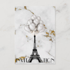 Paris Eiffel Tower Balloons Marmer Gold Kaart