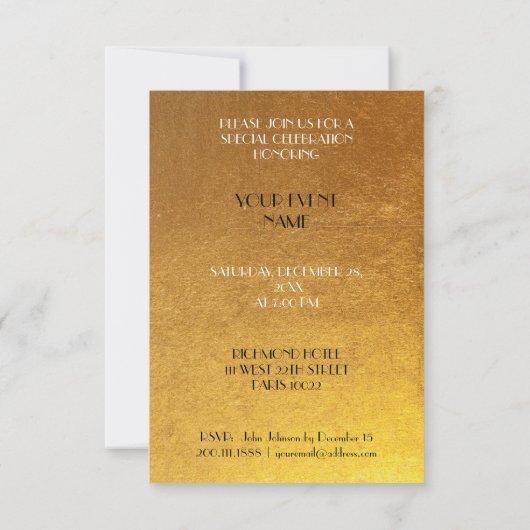 Paris Eiffel Tower Balloons White Gold Kaart (Achterkant)