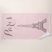 Paris Eiffel Tower Bathroom Beach Strandlaken (Voorkant)