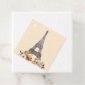 Paris Eiffel Tower Beautiful Floral Bridal Shower Bedankjes Labels (In situ)