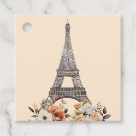 Paris Eiffel Tower Beautiful Floral Bridal Shower Bedankjes Labels