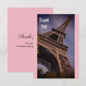 Paris Eiffel Tower beroemd Landmark Foto bedankt (Voorkant / Achterkant)