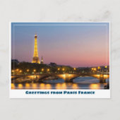 Paris Eiffel Tower bij Sunset Briefkaart (Voorkant)