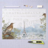 Paris Eiffel Tower Bird Nest French Text Decoupage Tissuepapier (Craft)