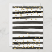 Paris Eiffel Tower Black Gold Birthday Invite Kaart (Achterkant)