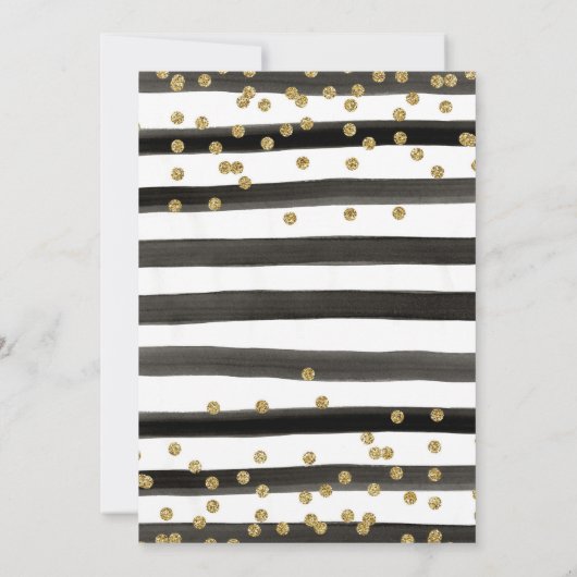 Paris Eiffel Tower Black Gold Birthday Invite Kaart (Achterkant)