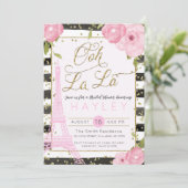 Paris Eiffel Tower Black Gold Vrijgezellenfeest In Kaart (Staand voorkant)