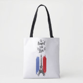 *~* Paris Eiffel Tower Black Outline White Tote Bag (Voorkant)