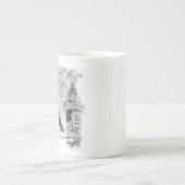 Paris Eiffel Tower Black & White Collage French Porselein Kop (Voorkant)