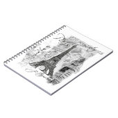 Paris Eiffel Tower Black & White Collage Notitieboek (Linkerzijde)