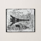 Paris Eiffel Tower Black & White Collage Street Sc Legpuzzel (Horizontaal)