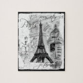 Paris Eiffel Tower Black & White Collage Street Sc Legpuzzel (Verticaal)