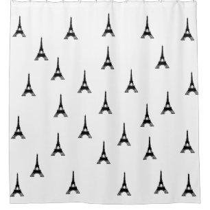 Paris Eiffel Tower Black White Douchegordijn
