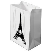 Paris Eiffel Tower Black White Medium Cadeauzakje (Achterkant Gekanteld)