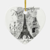 Paris Eiffel Tower Black & White Scene Keramisch Ornament (Voorkant)