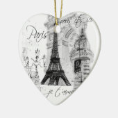 Paris Eiffel Tower Black & White Scene Keramisch Ornament (Links)
