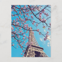 Paris Eiffel Tower Blooms in Springtime-Briefkaart Briefkaart