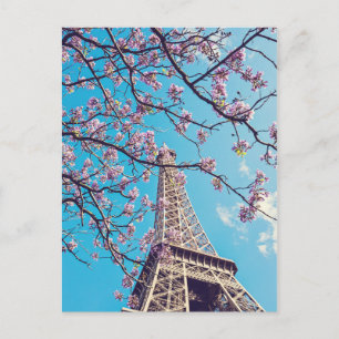 Paris Eiffel Tower Blooms in Springtime-Briefkaart Briefkaart
