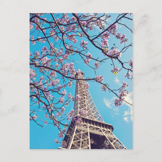 Paris Eiffel Tower Blooms in Springtime-Briefkaart Briefkaart (Voorkant)