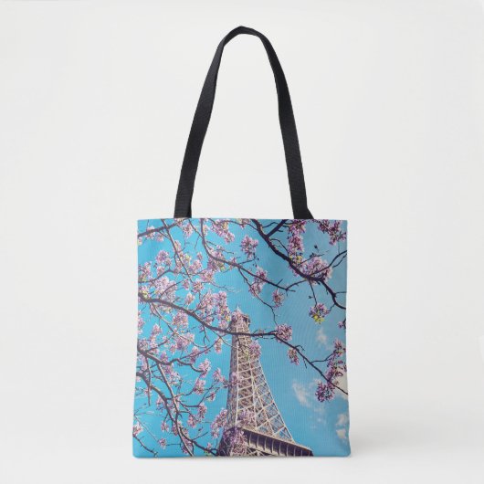 Paris Eiffel Tower Blooms in Springtime-Canvas tas (Voorkant)