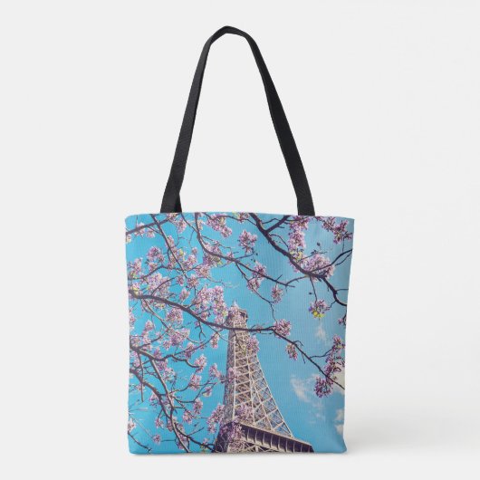 Paris Eiffel Tower Blooms in Springtime-Canvas tas (Achterkant)