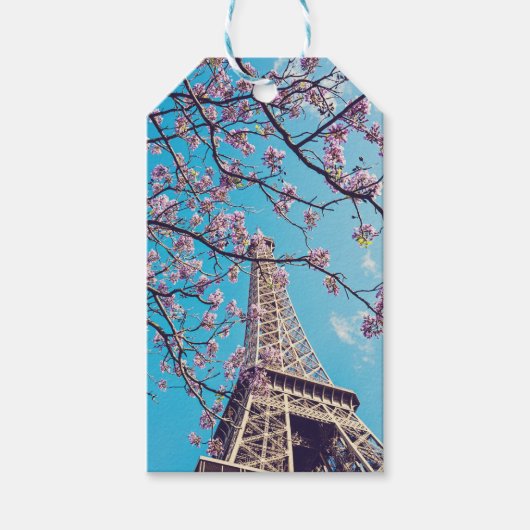 Paris Eiffel Tower Blooms in Springtime Gift Label Cadeaulabel (Voorkant)