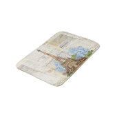 Paris Eiffel Tower Blue Hydrangeas Bath Rug Badmat (Gekanteld)