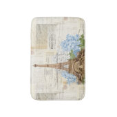 Paris Eiffel Tower Blue Hydrangeas Bath Rug Badmat (Voorkant Verticaal)