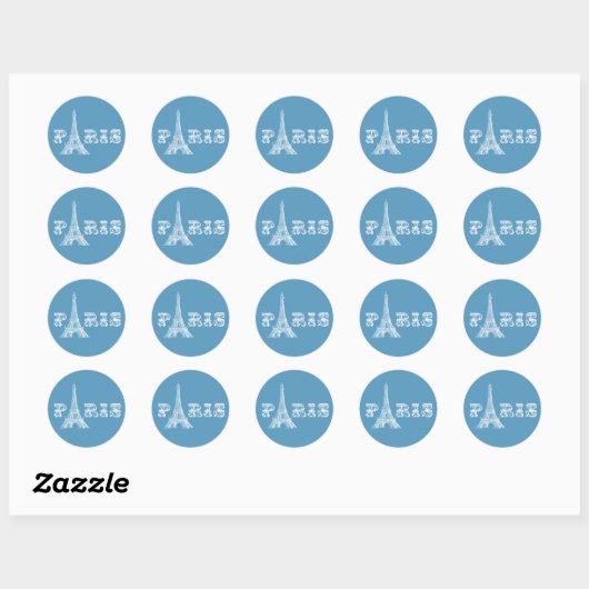 PARIS Eiffel Tower Blue Sticker (Vel)