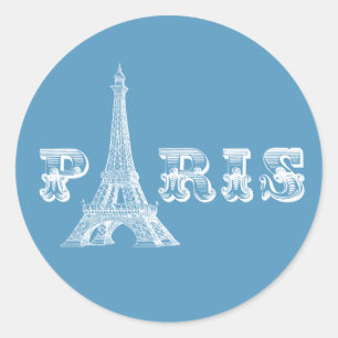 PARIS Eiffel Tower Blue Sticker