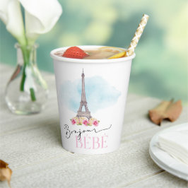 Paris Eiffel Tower Bonjour Baby Cups Papieren Bekers