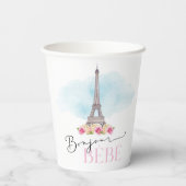 Paris Eiffel Tower Bonjour Baby Cups Papieren Bekers (Achterkant)