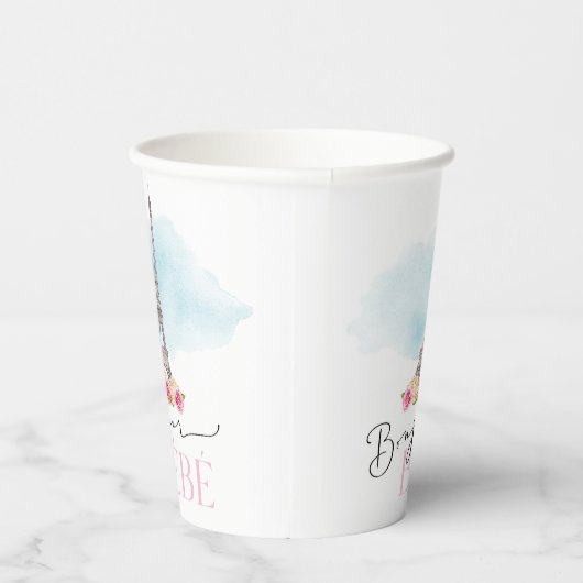 Paris Eiffel Tower Bonjour Baby Cups Papieren Bekers (Rechts)